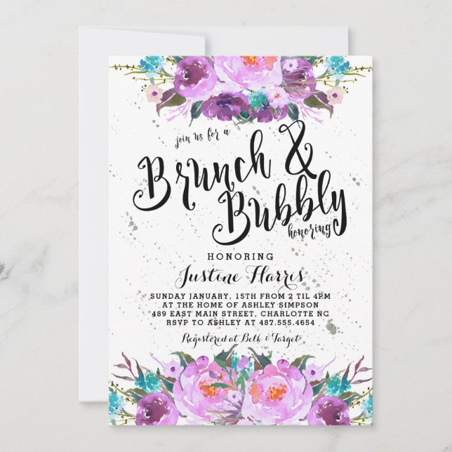 Brunch and bubbly Bridal Shower Invitation (Front)