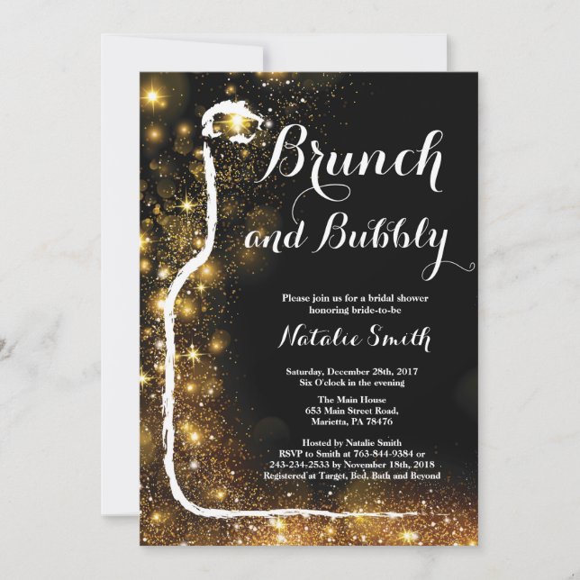Brunch and Bubbly Bridal Shower Invitation (Front)