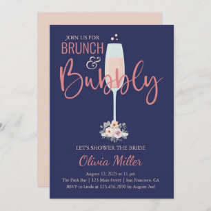 Brunch and bubbly bridal shower invitation