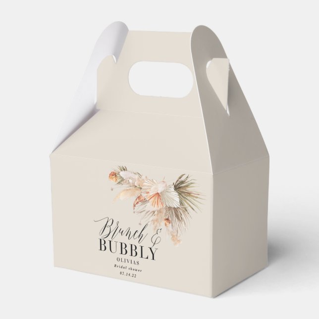 brunch and bubbly Bridal shower pampas grass  Favour Box (Front Side)
