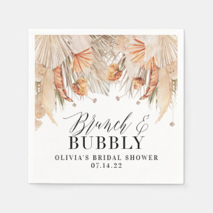 brunch and bubbly Bridal shower pampas grass  Napk Napkin