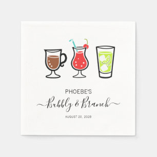 Brunch and Bubbly Bridal Shower Paper Napkin