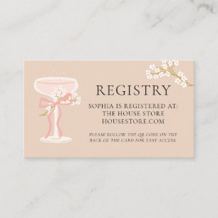 Brunch and Bubbly Bridal Shower Registry Card