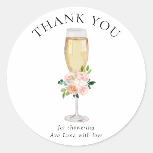 Brunch and Bubbly Bridal Shower Thank you Classic Round Sticker