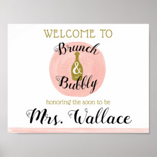 Brunch and Bubbly Bridal Shower Welcome Sign