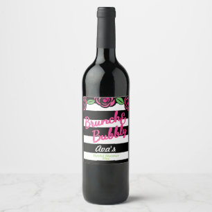 Brunch and Bubbly, Bridal Shower Wine Label