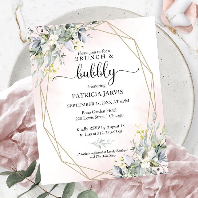 Brunch And Bubbly Budget Bridal Shower Invitations (Creator Uploaded)