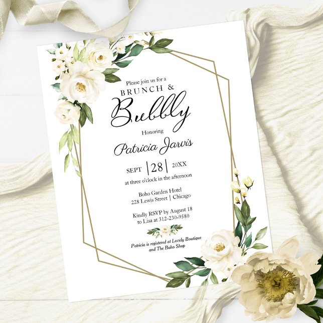 Brunch And Bubbly Budget Floral Invitation  (Creator Uploaded)