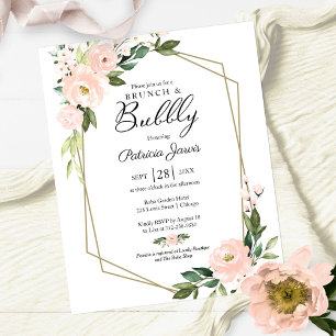 Brunch And Bubbly Budget Floral Invitation