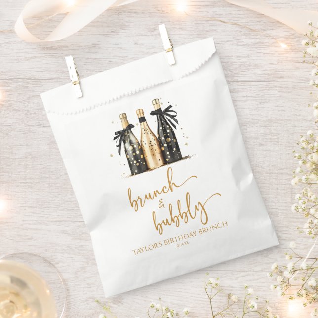 Brunch and Bubbly Champagne Birthday Brunch Party Favour Bag (Clipped)