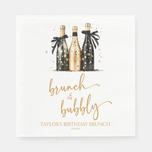 Brunch and Bubbly Champagne Birthday Brunch Party Napkin