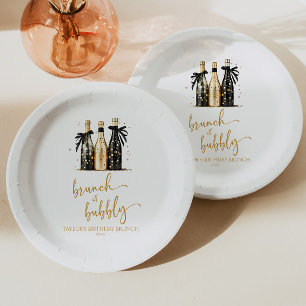 Brunch and Bubbly Champagne Birthday Brunch Party Paper Plate