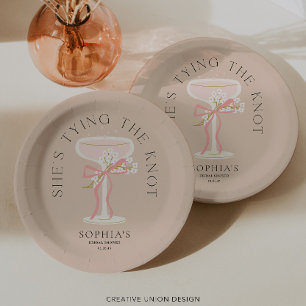 Brunch and Bubbly Champagne Bridal Shower Decor Paper Plate