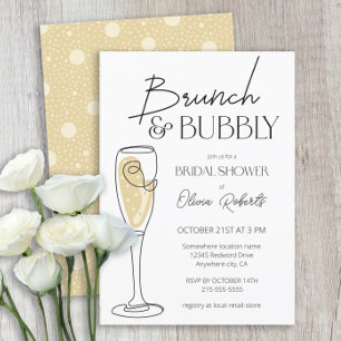 Brunch and Bubbly Champagne Bridal Shower Invitation