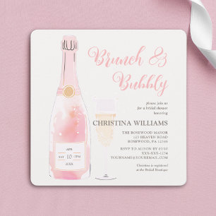 Brunch and Bubbly Champagne Bridal Shower Invitation