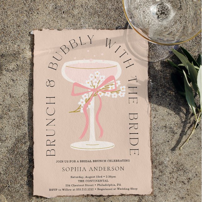 Brunch and Bubbly Champagne Bridal Shower Invitation (Creator Uploaded)
