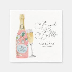 Brunch and Bubbly Champagne Bridal Shower Napkin