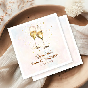 Brunch and Bubbly Champagne Bridal Shower Napkin