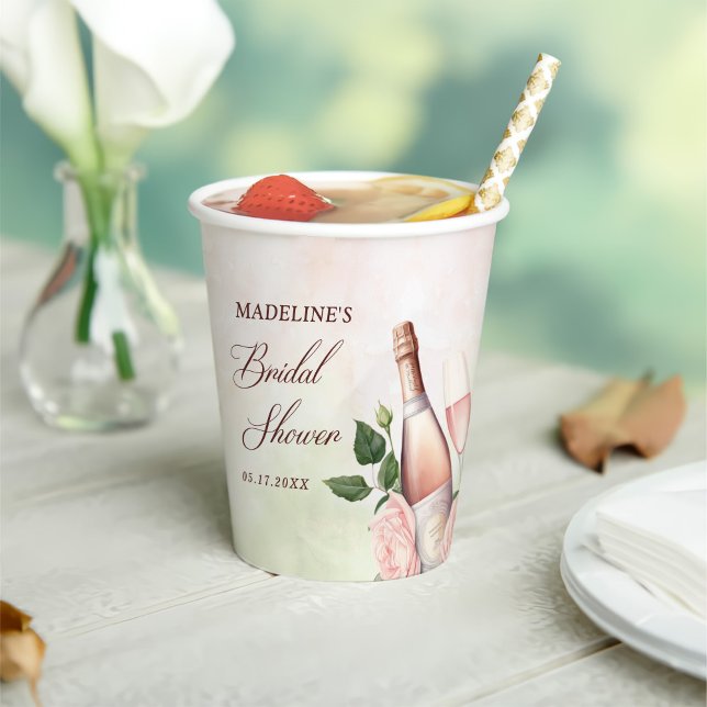 Brunch and Bubbly Champagne Bridal Shower Paper Cups (Creator Uploaded)
