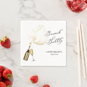 Brunch and Bubbly Champagne Bridal Shower Paper Napkin