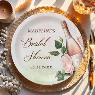 Brunch and Bubbly Champagne Bridal Shower Paper Plate
