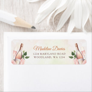 Brunch and Bubbly Champagne Bridal Shower Return Address Label
