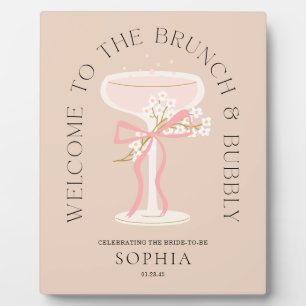 Brunch and Bubbly Champagne Bridal Shower Welcome  Plaque