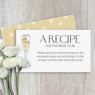 Brunch and Bubbly Champagne Recipe for the bride Enclosure Card