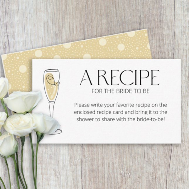 Brunch and Bubbly Champagne  Recipe for the bride Enclosure Card (Creator Uploaded)