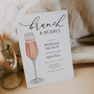 Brunch and Bubbly Champagne Wedding Brunch Invitation