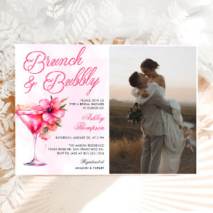 Brunch and Bubbly Champange Bridal Shower Photo Invitation