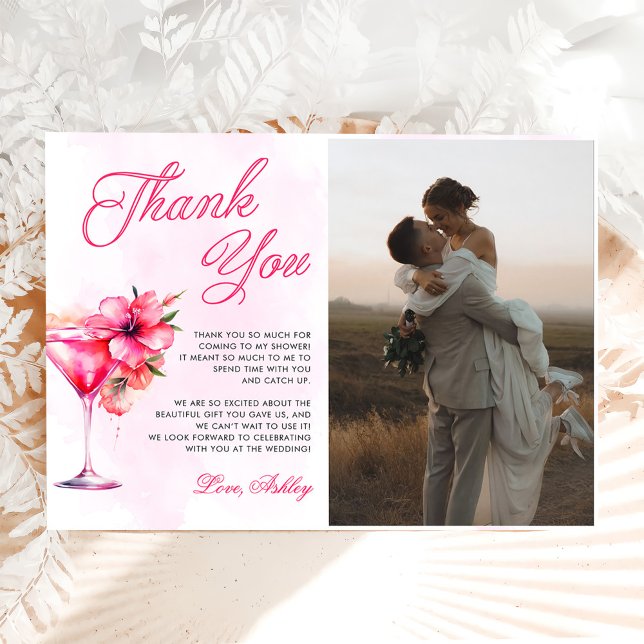 Brunch and Bubbly Champange Bridal Shower Photo Thank You Card (Creator Uploaded)