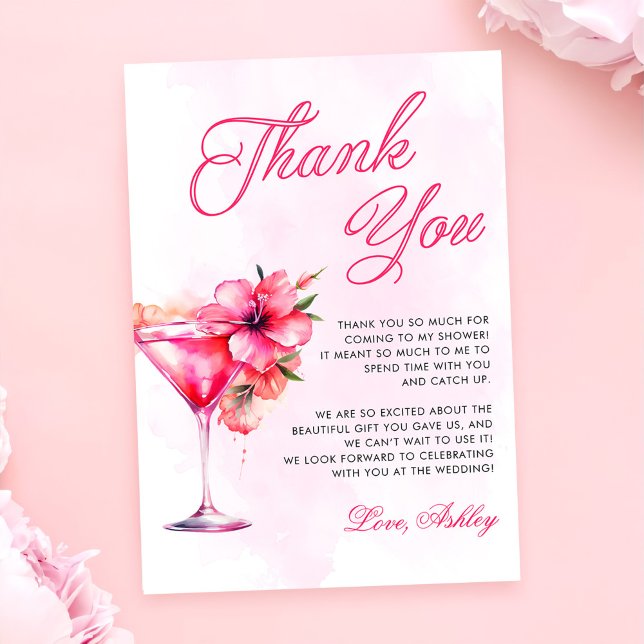 Brunch and Bubbly Champange Bridal Shower Thank You Card (Creator Uploaded)