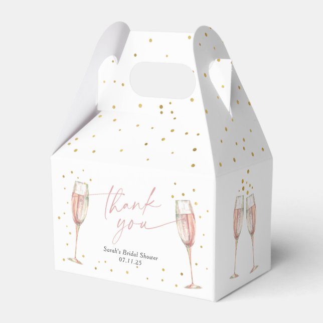 Brunch and bubbly chic bridal shower  favour box (Front Side)