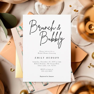 Brunch and Bubbly Elegant Bridal Shower Invitation