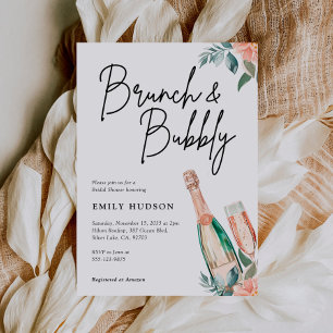 Brunch and Bubbly Elegant Bridal Shower Invitation