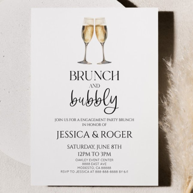 Brunch and Bubbly Engagement Party Brunch Invitation (Creator Uploaded)