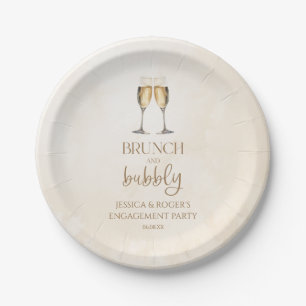 Brunch and Bubbly Engagement Party Brunch Paper Plate