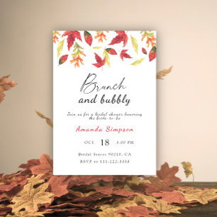 Brunch and bubbly Fall bridal shower Invitation