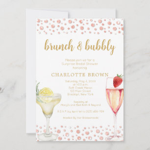 Brunch and Bubbly Floral Bridal Shower Invitation