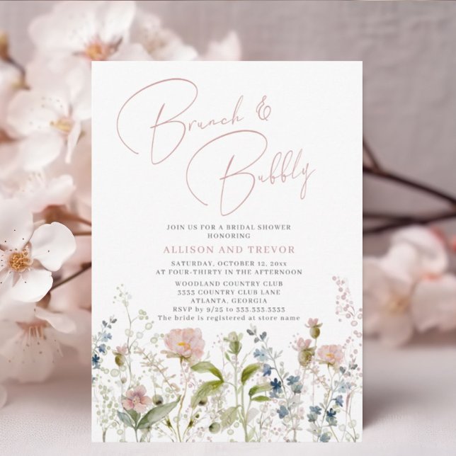 Brunch and Bubbly Floral Couples Bridal Shower Invitation (Creator Uploaded)