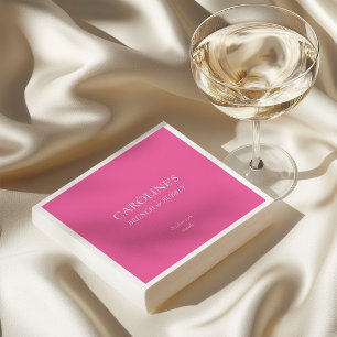 Brunch and Bubbly Hot Pink Bridal Shower Custom Napkin