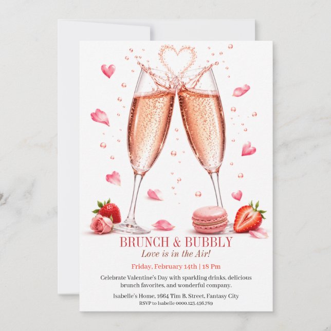 Brunch and Bubbly Invitation Champagne Brunch  (Front)