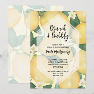 Brunch and Bubbly Lemons Bridal Shower Invitation