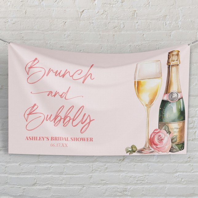 Brunch and Bubbly Mimosa Champagne Bridal Shower Banner (Creator Uploaded)