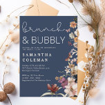 Brunch and Bubbly Modern Script Boho Bridal Shower Invitation<br><div class="desc">Brunch and Bubbly Modern Script Boho Bridal Shower</div>