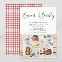 Brunch and Bubbly Picnic BBQ Red Plaid Baby Shower