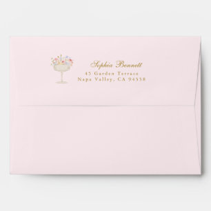 Brunch and Bubbly Pink Bridal Shower Envelope