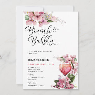 Brunch and Bubbly   Pink Cocktail Invitation