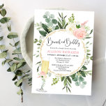 Brunch and Bubbly pink gold greenery bridal shower Invitation<br><div class="desc">For more advanced customisation of this design,  simply select the "Customise It" button above!</div>